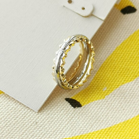 Kendra Scott Quinn Triple Band Ring #7 - Mixed Metal - Picture 3 of 3